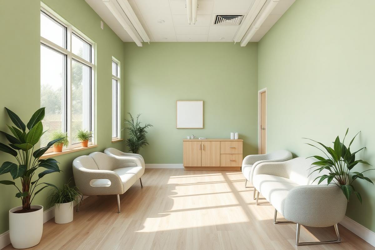Bright modern veterinary clinic waiting room